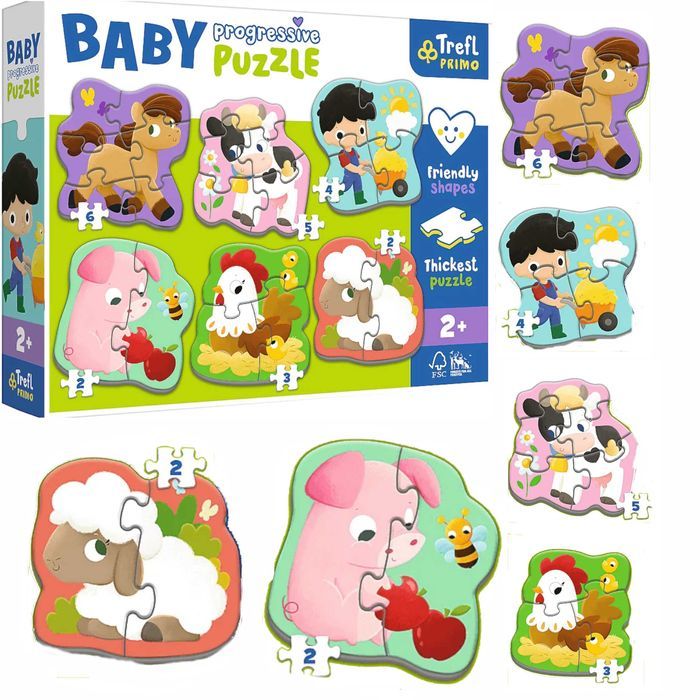 Puzzle Baby Progressive 6w1 Farma 2+ Trefl 44000