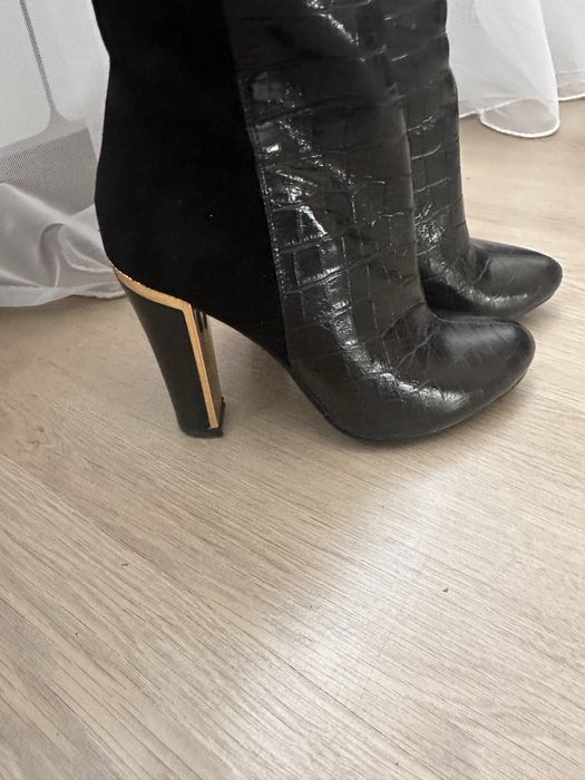 Жіночі ботільйони на осінь, жіноче осіннє взуття, замшеві ботільон.