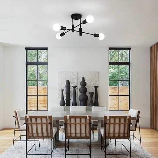Nowoczesna lampa sufitowa JIINOO, 4-ramienny, industrialny