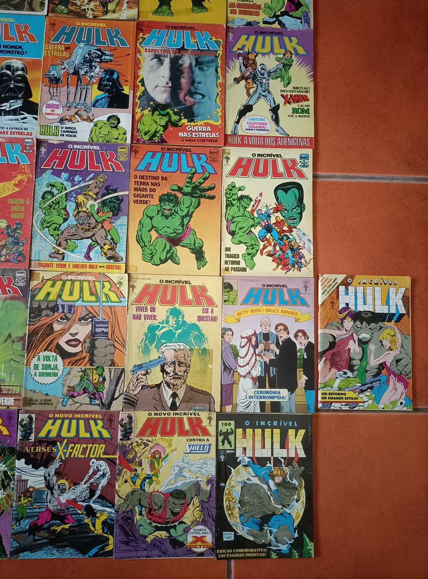 71 Livros de Hulk, Capitão América, Wolverine e X-Men da Abril