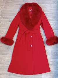 Пальто made in Itali, Carlot corp. кашемір, ангора, натуральний песець