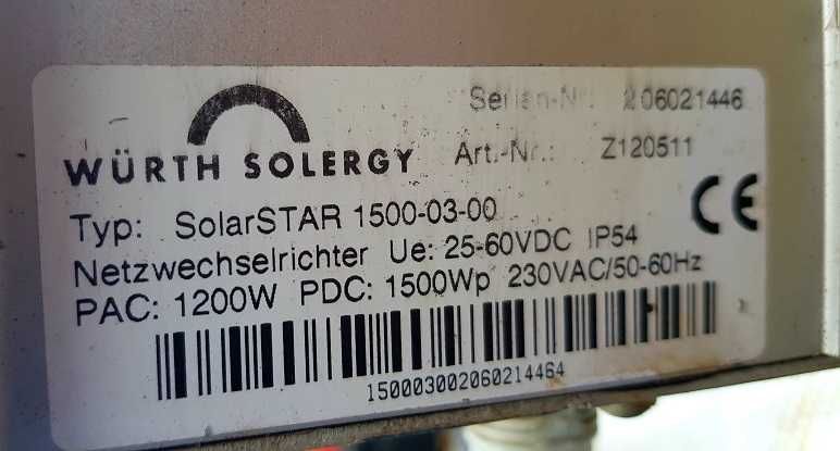 Falownik do solarów fotowoltaika String Würth Solar Solarstar 1500