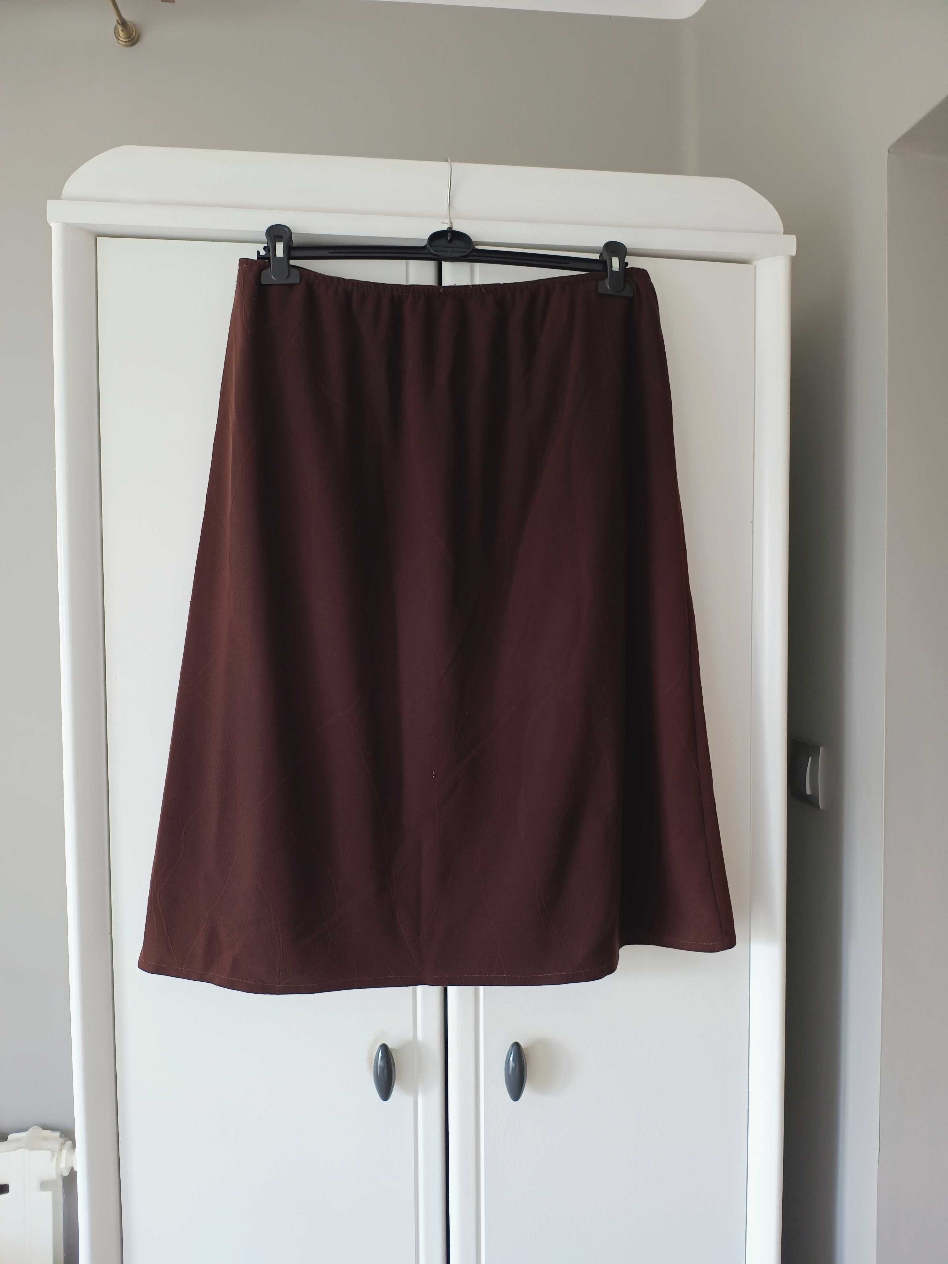 midi bordowa spódnica na gumke gumce 48XXXXL duży rozmiar prosta