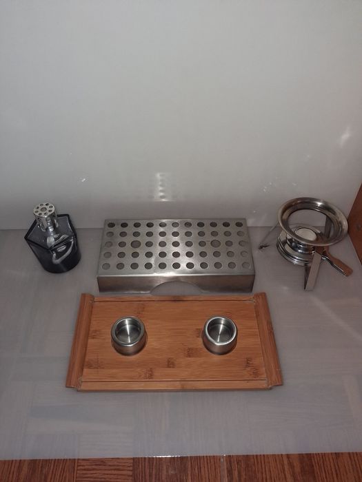 Lampada Catalítica + Aquecedor a Velas + Suporte e Lamparina em Inox