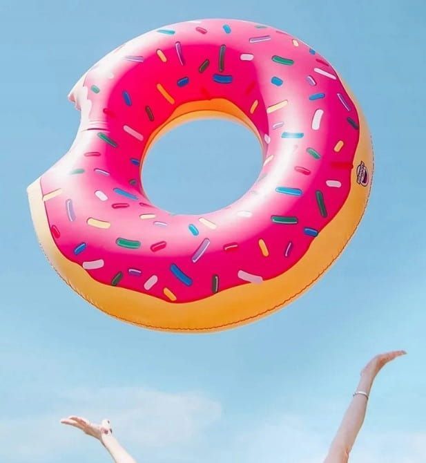 Dmuchane Koło Do Pływania Pączek Donut Różowy Materac Donat Dla Dzieci