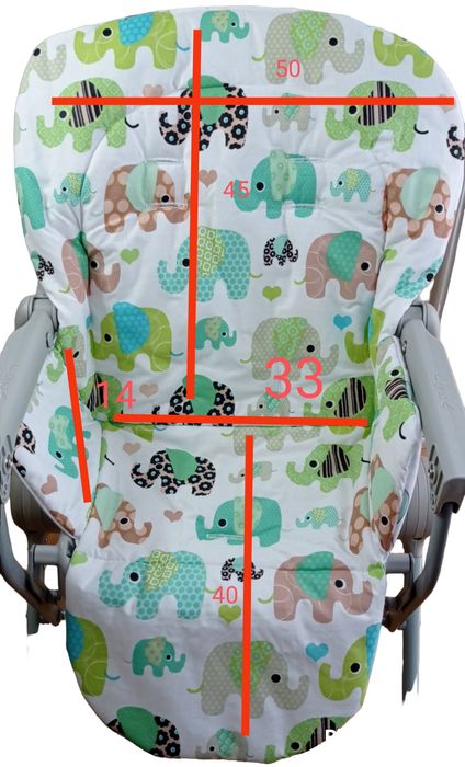 Pokrowiec dwustronny narzuta na krzesełko do karmienia dziecka