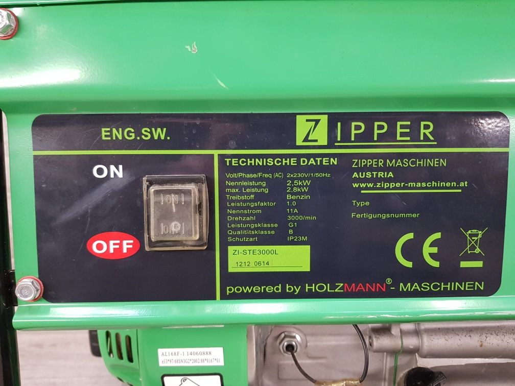 Генератор. 220W. 2.8Kw. Електрогенератор. ZIPPER ZI-STE3000L