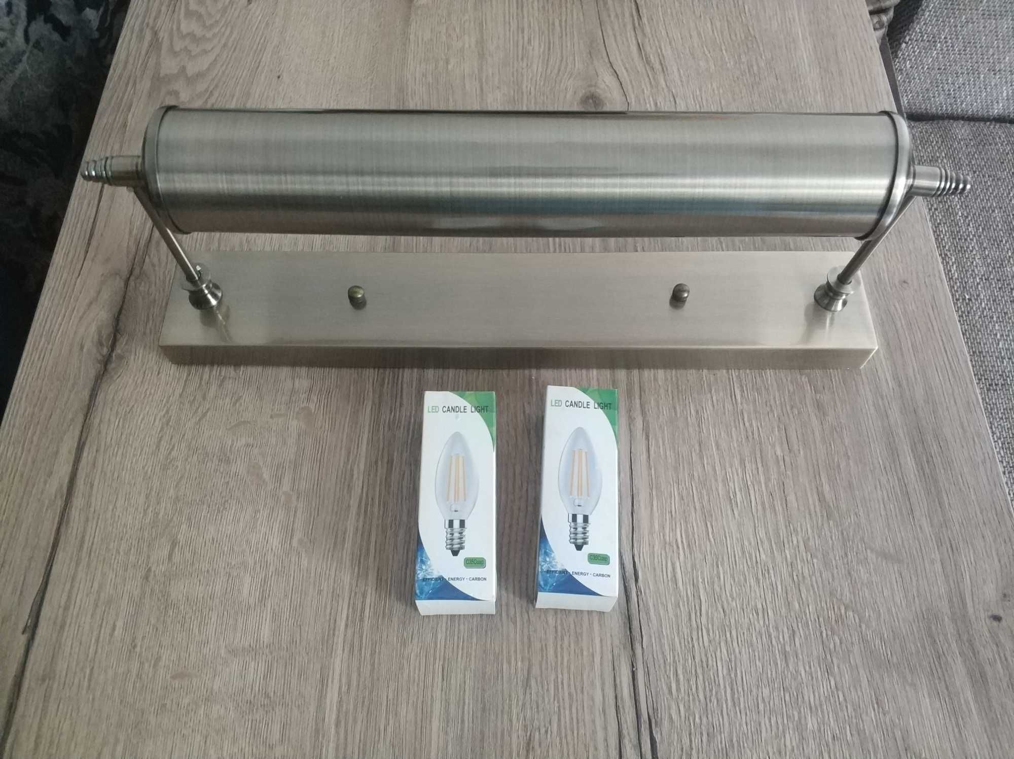 Kinkiet złoty lampa LED do toalety łazienki nad Lustro Obraz Lampka