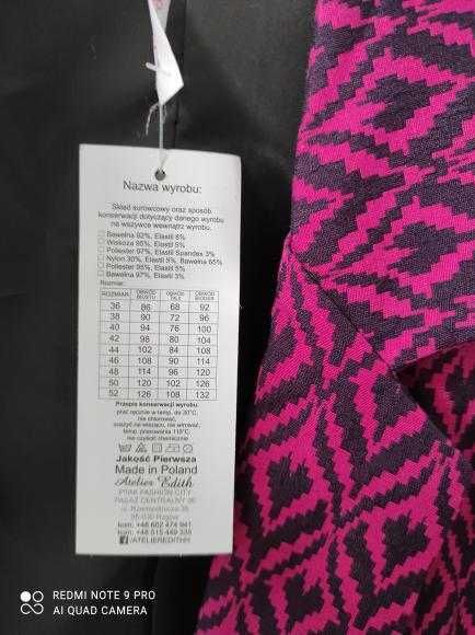 Marynarka różowa pawie oczko 36 S nowa z metką