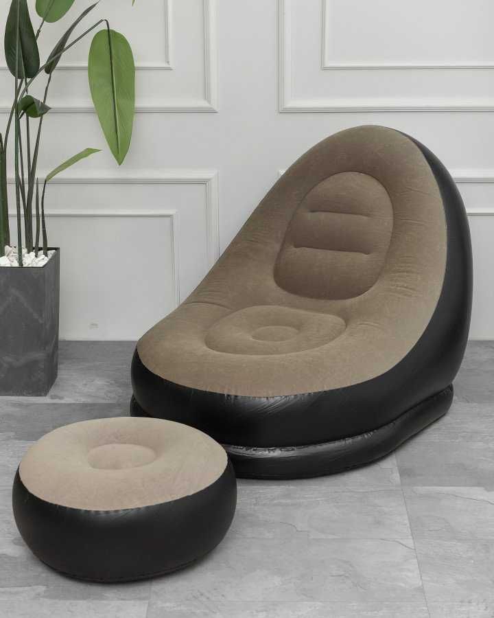 Надувне крісло садове кімнатне + пуф надувний Chanodug