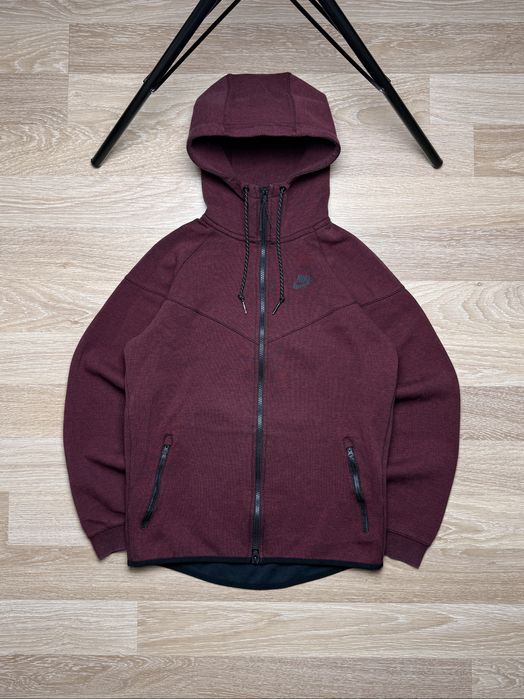 Зіп худі кофта Nike Tech Fleece бордовий розмір М оригінал