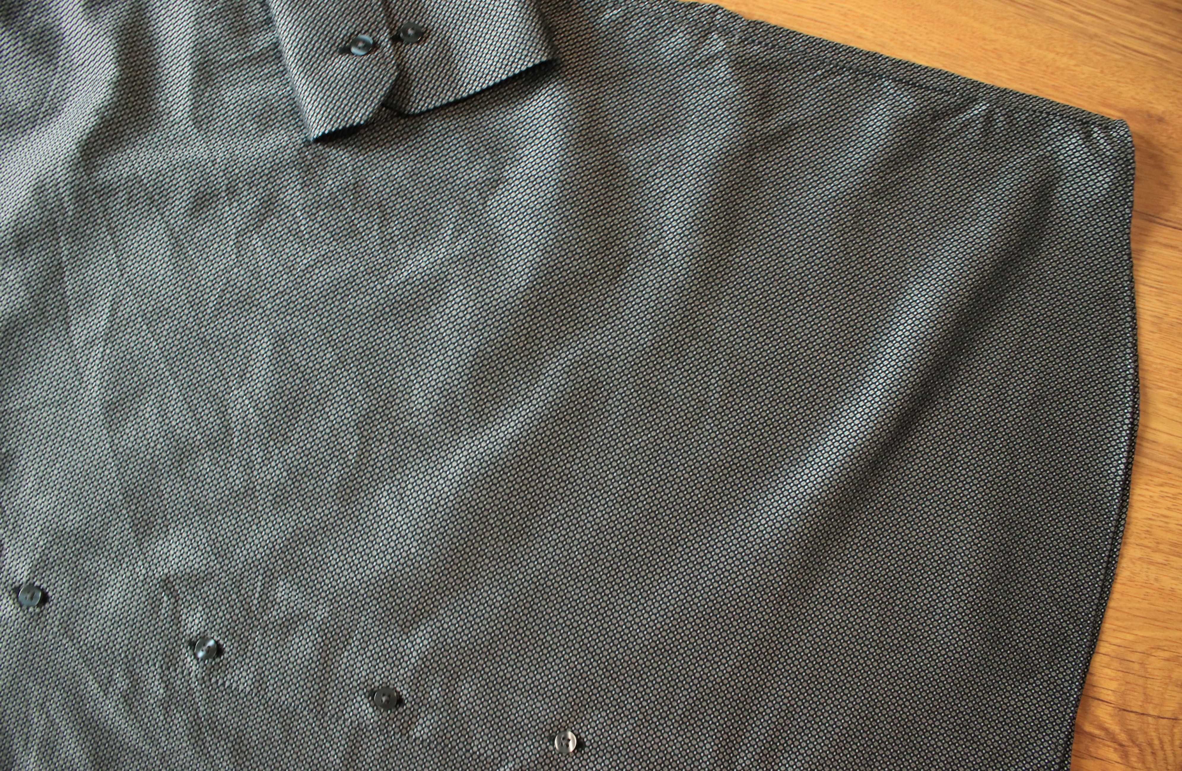 Koszula Eterna szara r. 48 modern fit bawełniana męska dł. rękaw wzór