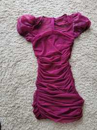 Różowa marszczona sukienka rozmiar 38