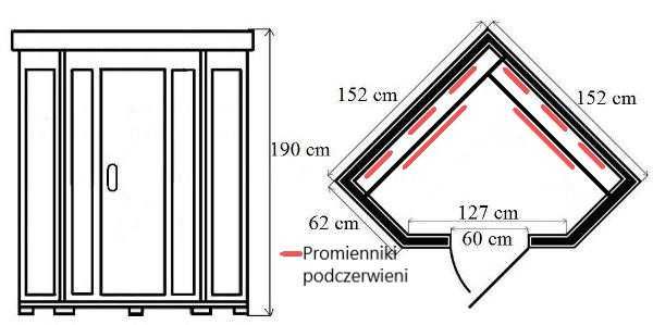 Sauna Infrared Toronto promienniki ceramiczne 4 osobowa