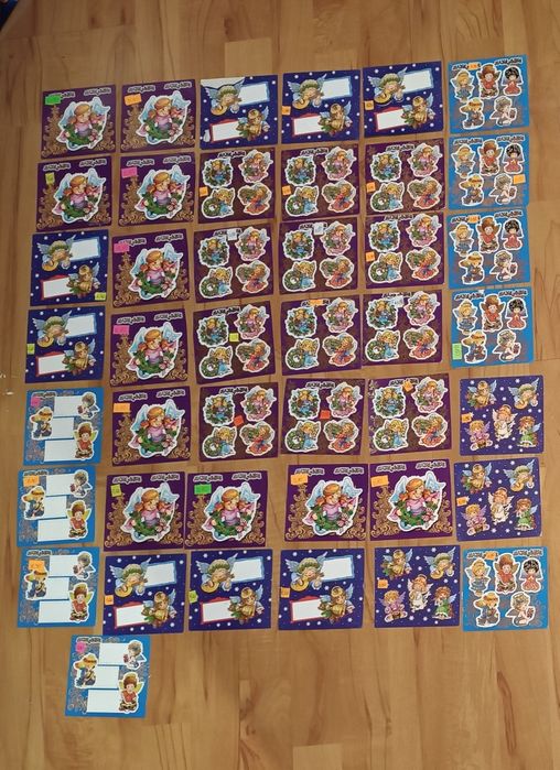 Anioł aniołek zestaw naklejek z 127 aniołkami