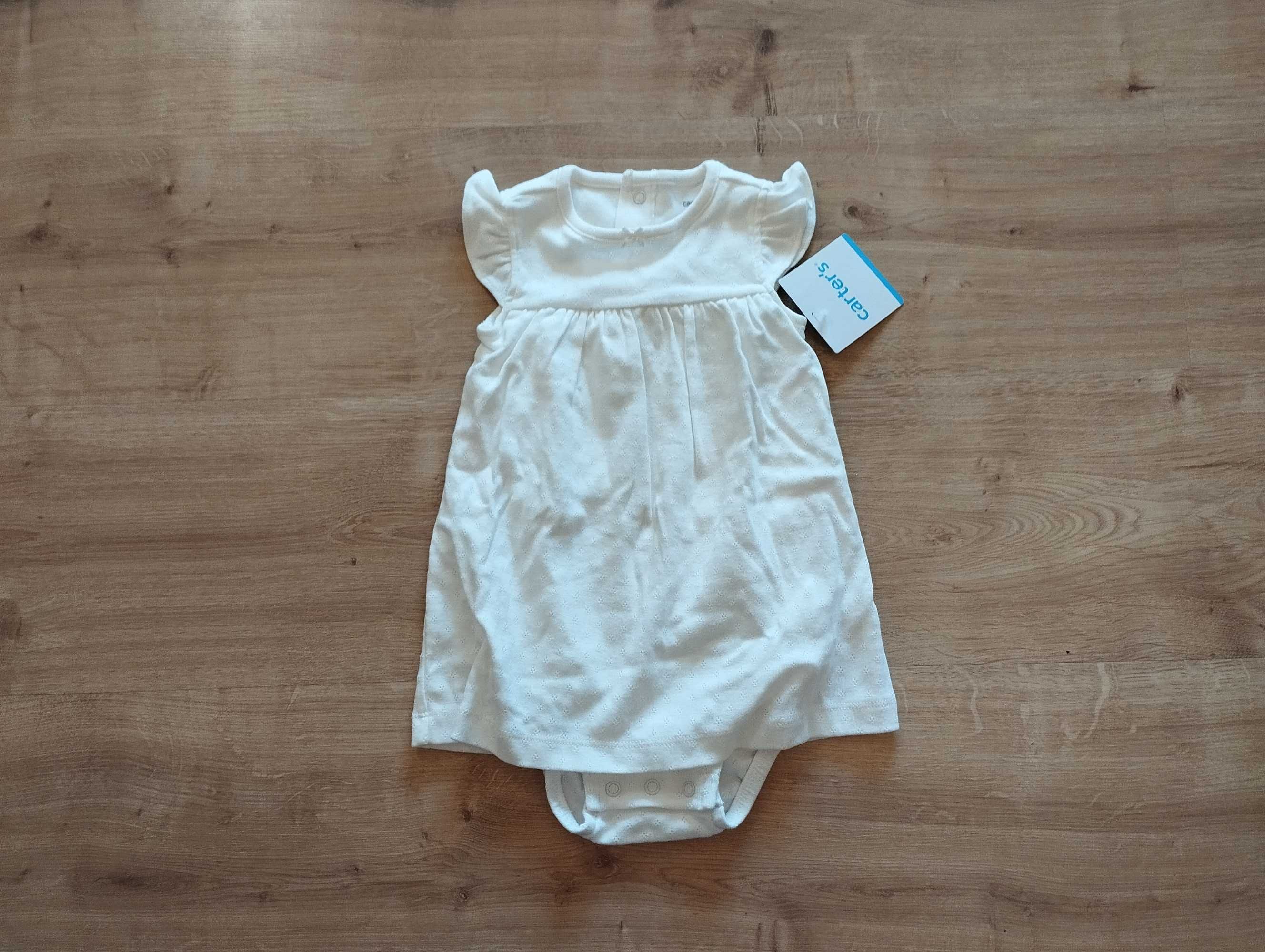Ażurowe body z sukienką 12M Carter's NOWE