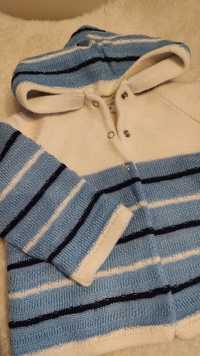 Bluza gruba sweterek niebieski bardzo porządna 6 m