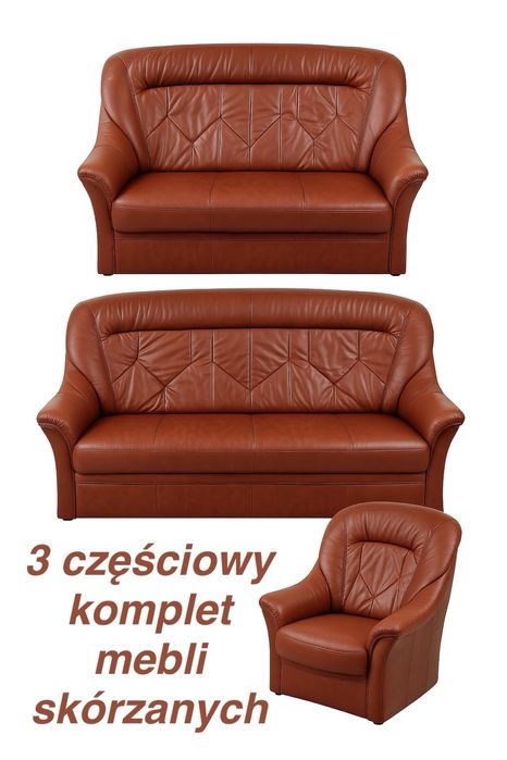 Skórzany komplet wypoczynkowy “Bydgoszcz”