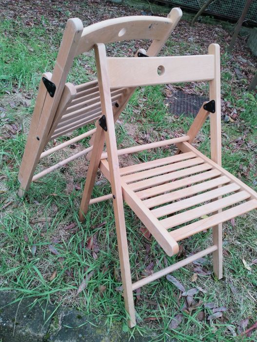 Krzesła ogrodowe drewniane, składane