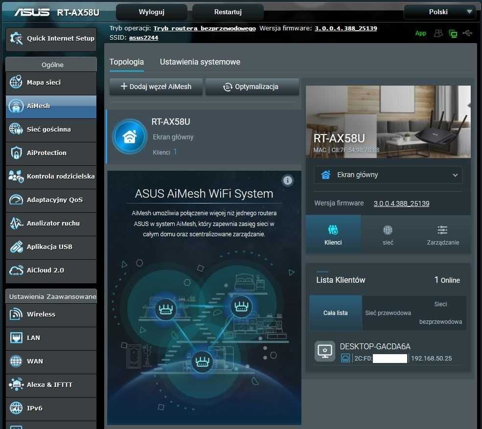 Router ASUS AX58U V2, AiMESH, AX3000, WiFi6, QoS, GW, FV, ryski #3