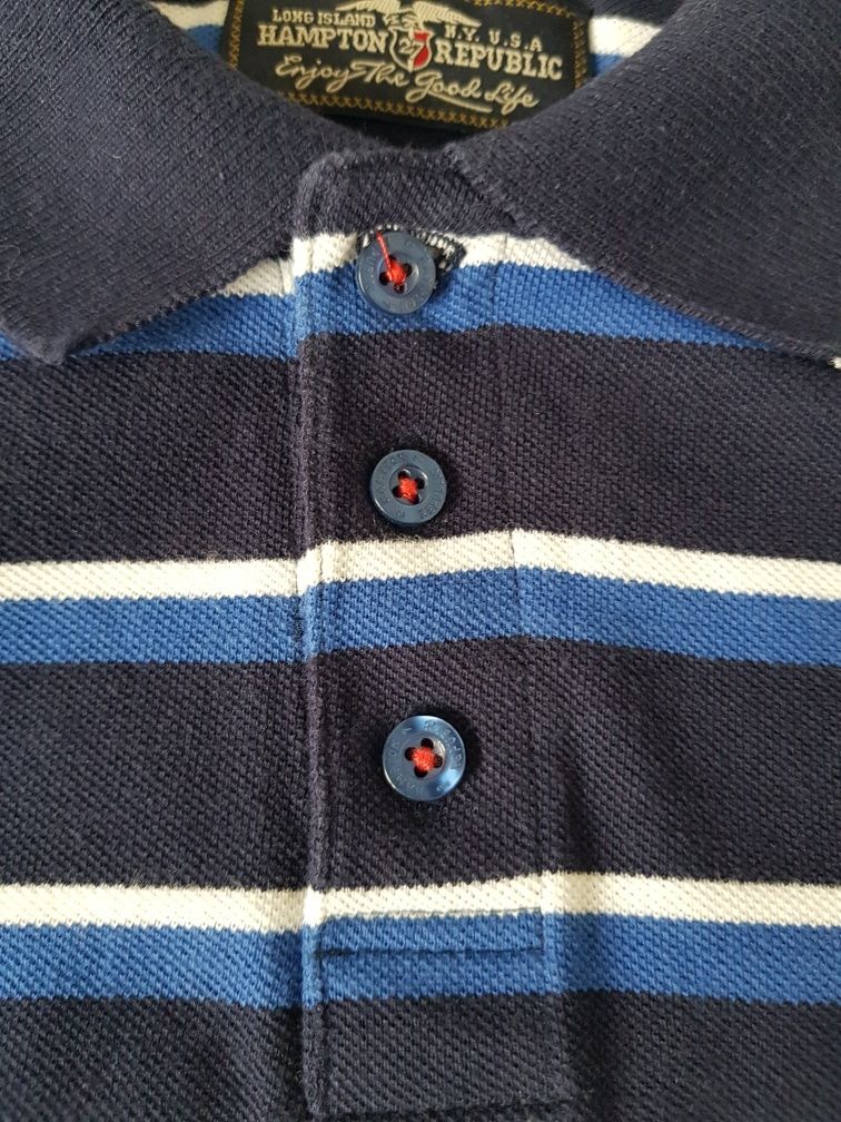 Koszulka polo w paski Kappahl Hampton Republic rozmiar S-M