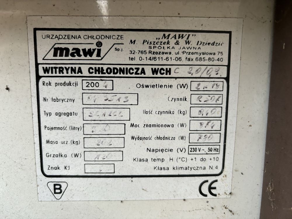 Witryna chlodnicza/lodówka  MAWI