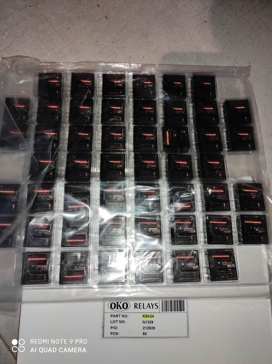 Relés NOVOS OKO K5A24 de 24V 10A de 8 pinos para soldar PCB