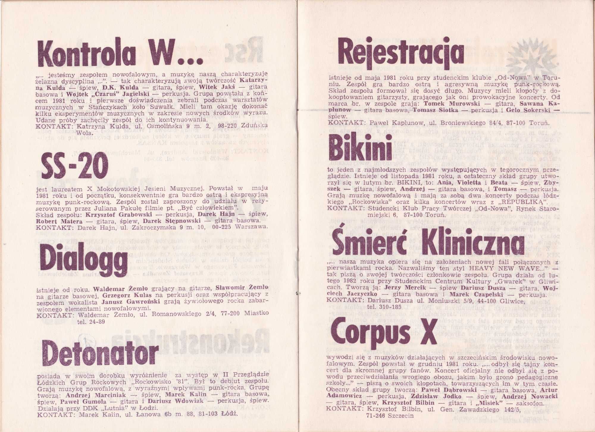 Jarocin Festiwal Folder informator rok 1982 nowy