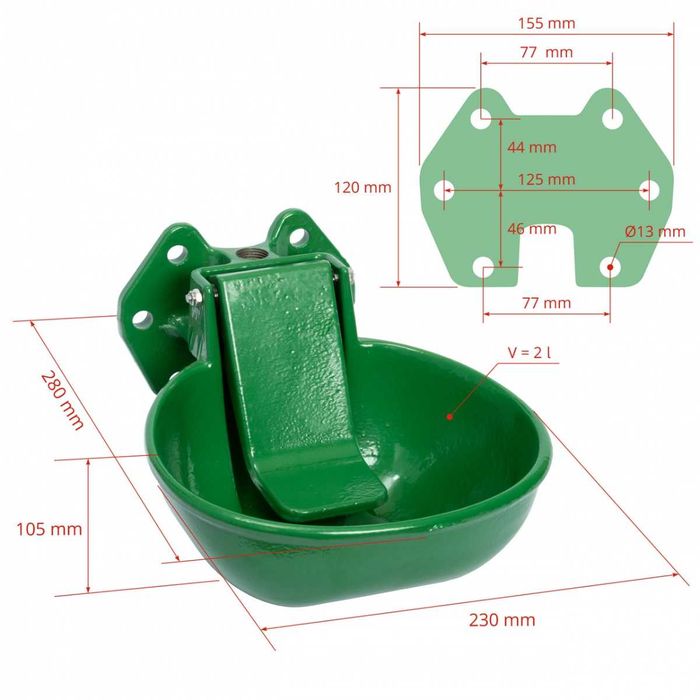 Poidło miskowe żeliwne, dla bydła i koni, typ PM-5, 2,5 L Kerbl