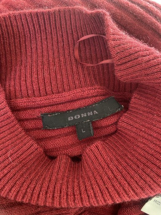 Burgundowy wiśniowy sweter Donna 55% wełna modowy hit