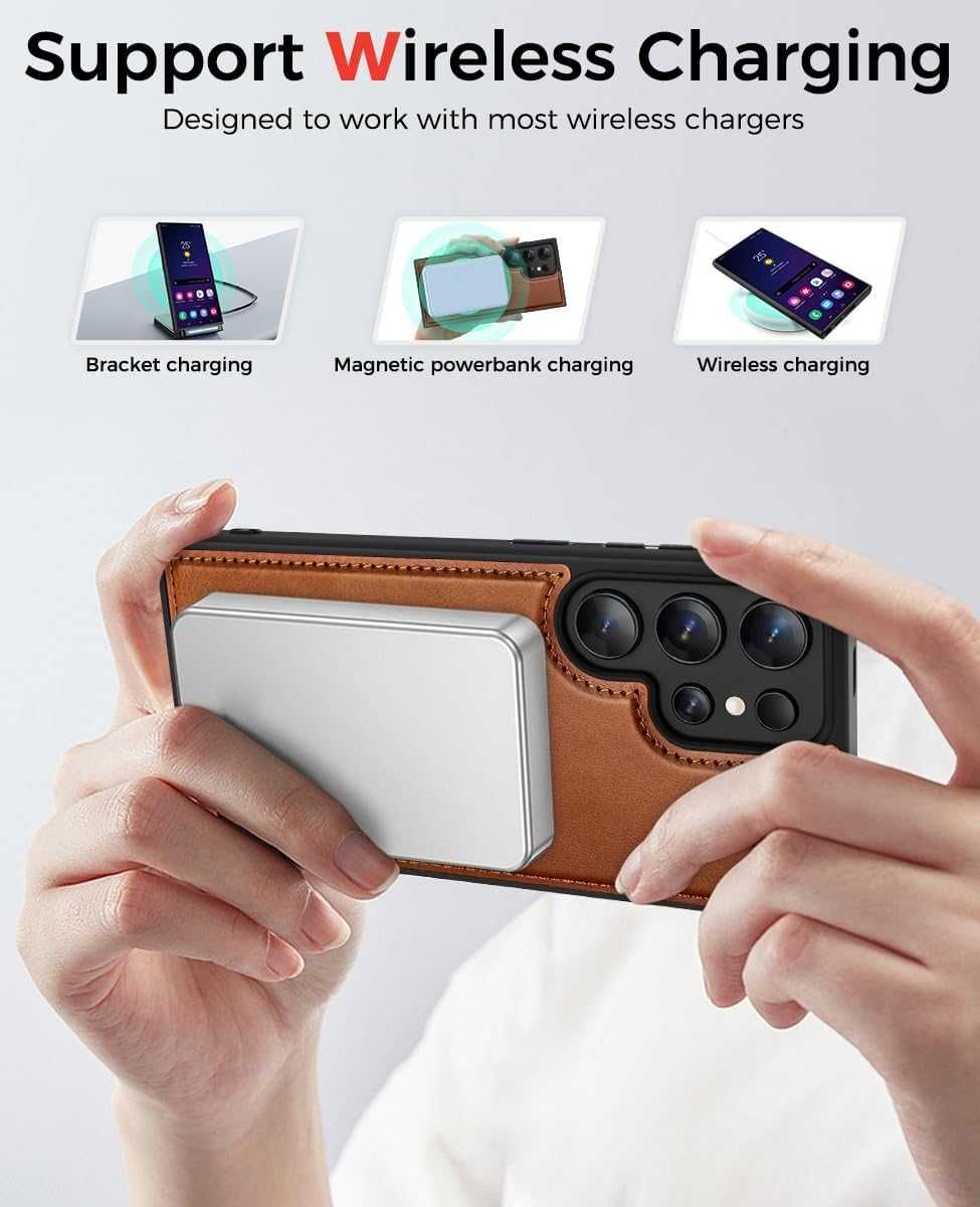 OCASE etui skórzane z klapką do Samsung Galaxy S24 Ultra  2w1 brązowe