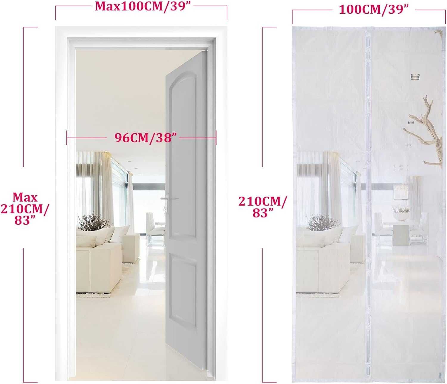 Nowa magnetyczna moskitiera / osłona / siatka / 100x210CM !7576!