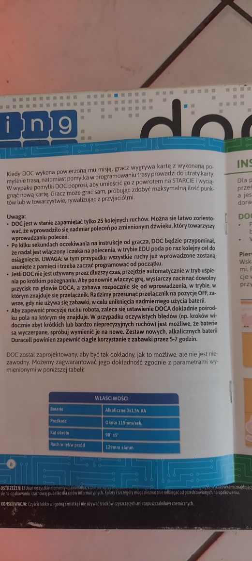 Gra edukacyjna - mówiący robot DOC