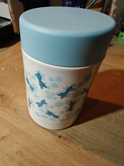 Tupperware mały termos z Krainą Lodu (Olaf) + łyżka i tłuczek