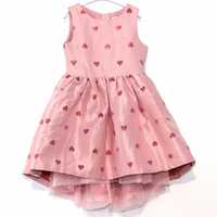 Платье розовое в сердечки с фатином H&M