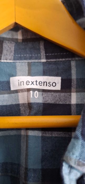 Camisa xadrez azul e verde