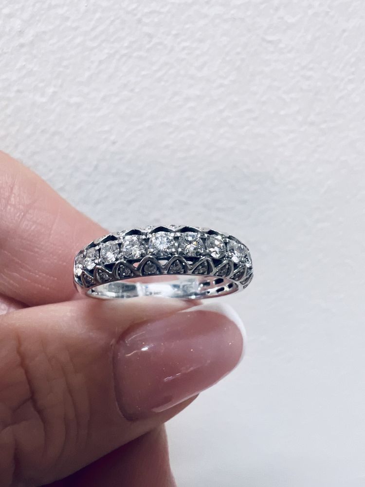 Оригинальное золотое кольцо с бриллиантами 0,41ct белое золото 585 пр