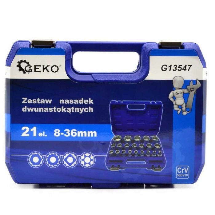Набор торцевых двенадцатигранных головок 8-36 мм Geko G13547