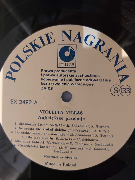 Płyta winylowa Violetta Villas Greates hits 1-press z 1987r.cena 79 zł