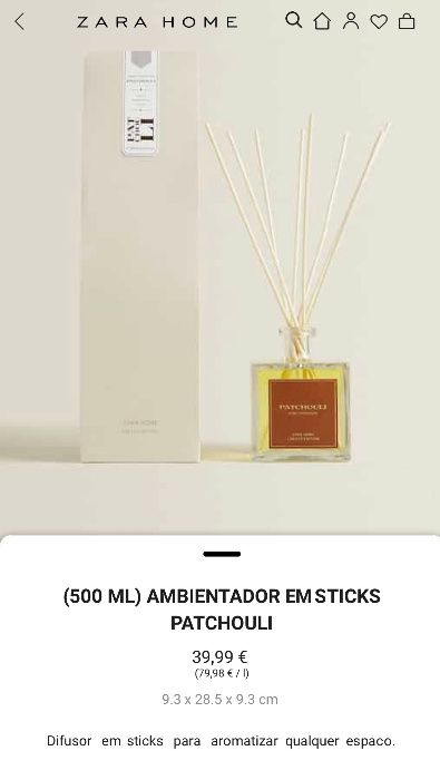 (500 ML) Ambientador Patchouli Zara Home NOVO