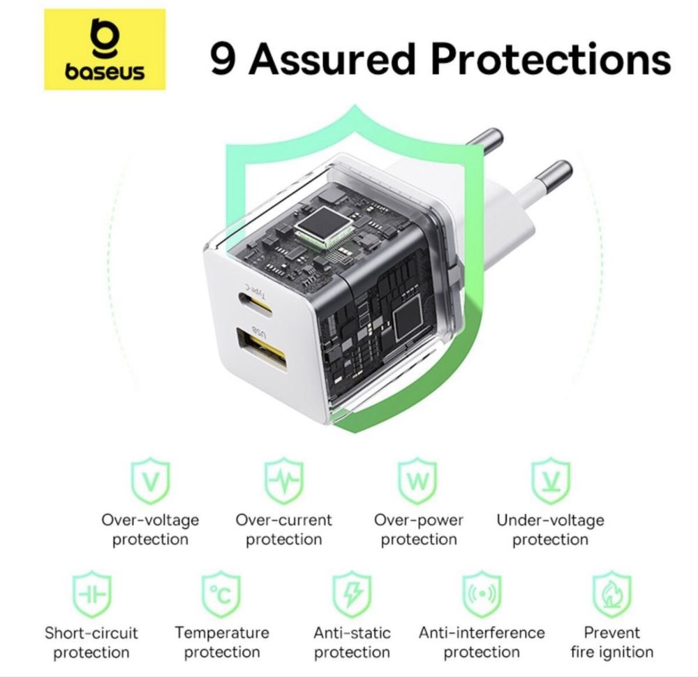 Зарядний Пристрій Baseus PD30W USB+Type-С з кабелем Туре-С to Type-С