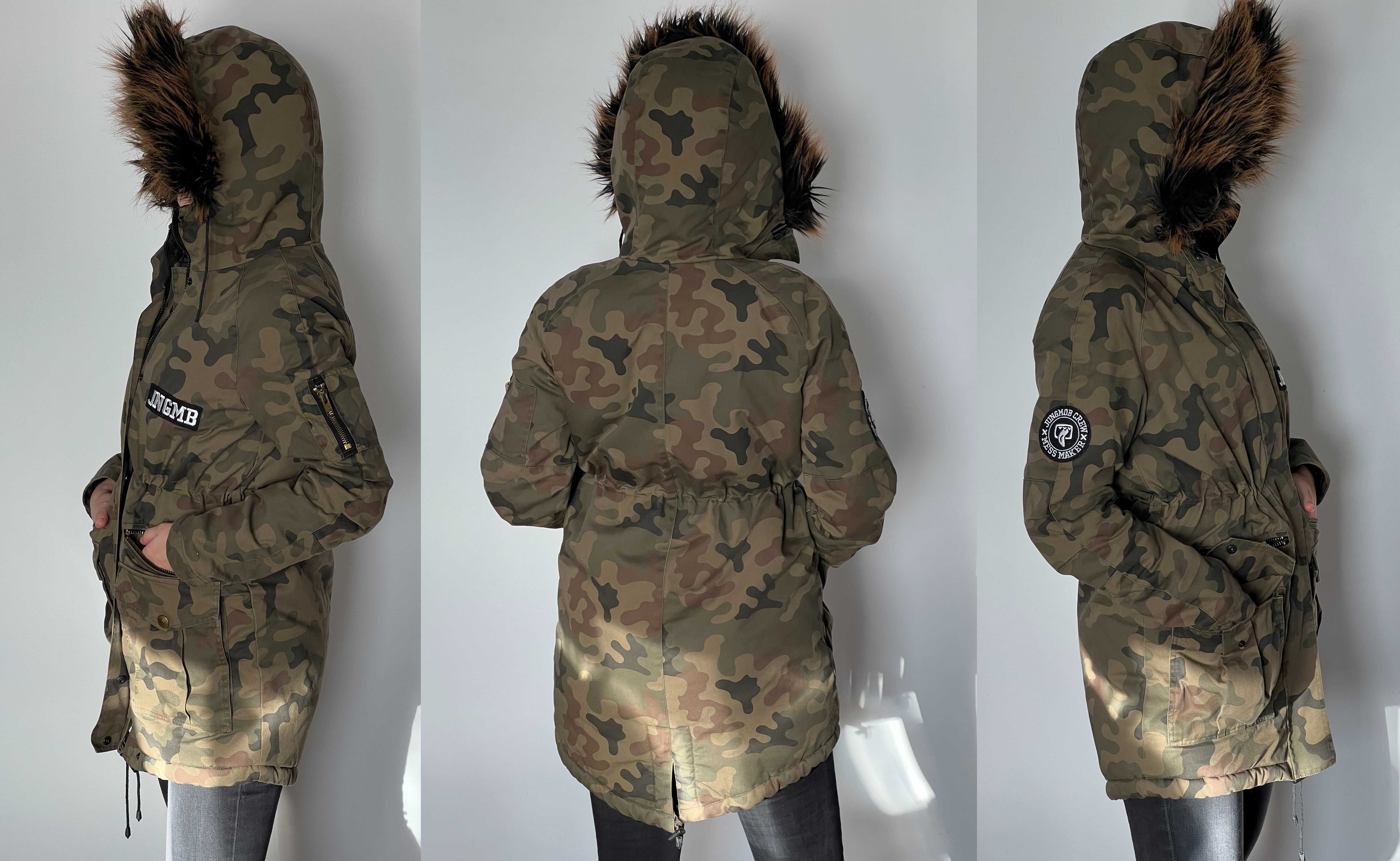 Jungmob Camo Fur kurtka zimowa damska rozmiar S