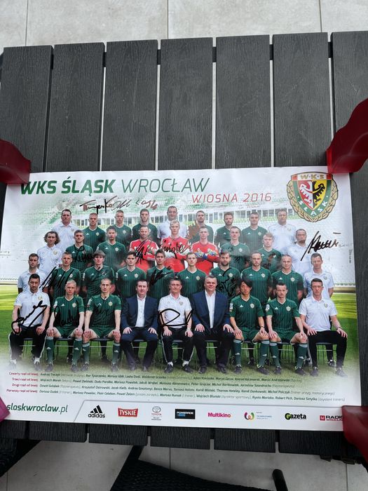 Plakat WKS ŚLĄSK WROCŁAW z podpisami