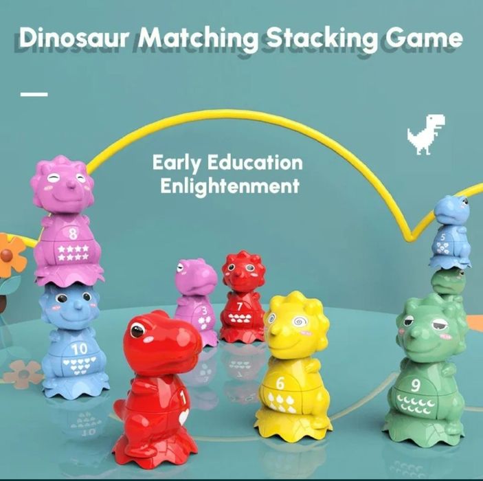 Монтессорі динозаврики сортер сортувальник, іграшка “Дятел і дерево”