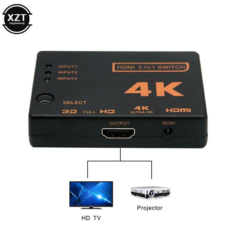 Hdmi Switcher 3x1 4k, com comando [NOVO] 3 para 1 controlo remoto,