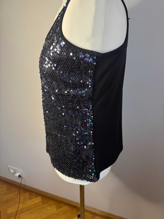 NOWA cekinowa koszulka na grubych ramiączkach PARPHRASE L