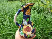 Stary ceramiczny dzbanek ręcznie malowany Belgia