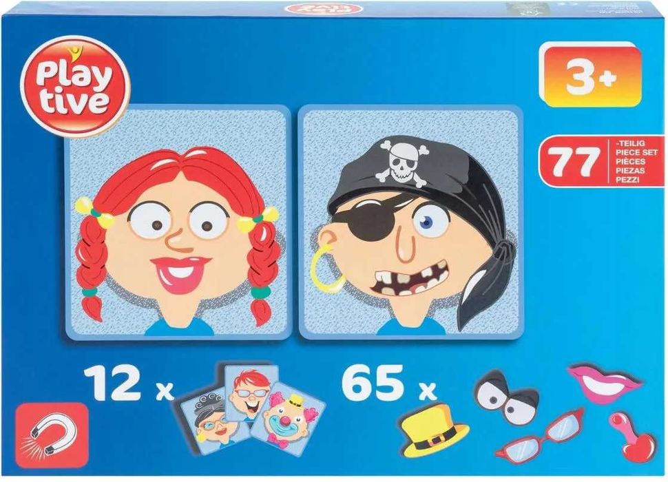Playtive Magnetyczne Puzzle W Pudełku Twarzy 63Szt.