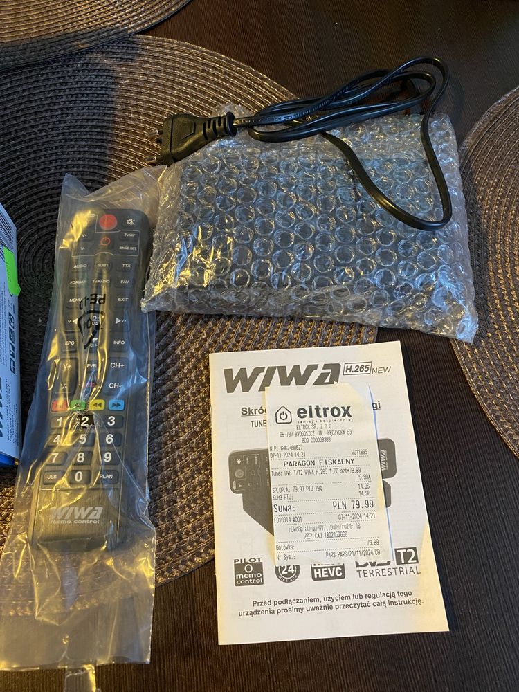 Tuner dvb t2 Wiwa h.256 NEW