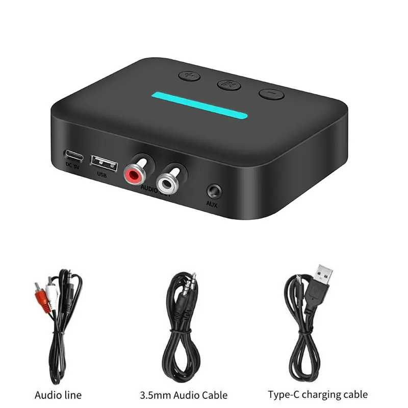 Bluetooth 5.3 Audio Odbiornik T88 - AUX RCA USB MP3 HIFI Bezprzewodowy